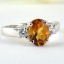 SKJewelryfactory แหวนเงินแท้ ฝังพลอยซิทรินแท้ ดีไซด์เรียบง่าย และได้รับความนิยมอย่างมาก ER02343-CIT