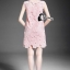พร้อมส่ง Mini Dress ผ้าลูกไม้ ในโทนสีขาว / ชมพู