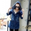 เสื้อผ้าเกาหลี พร้อมส่ง เสื้อยีนส์ ตัวยาว มีฮู้ด