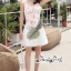 เดรสเกาหลี พร้อมส่ง เดรส เนื้อผ้าTulleสีขาวเรียบหรู