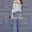 เสื้อผ้าเกาหลี พร้อมส่ง เสื้อทรงคอปาด กับกางเกงผ่าขา