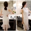 พร้อมส่ง เดรสแขนกุดโชว์ไหล่เข้ารูปทรงหางปลา