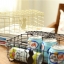 Pre-Order ตระกร้าเหล็กดัดเก็บของ ทรงผืนผ้าลายแมว Zakka มีสีดำ กับครีม