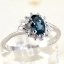 SKJewelryfactory แหวนเงินแท้ ฝังพลอยลอนดอนบลูโทปาซแท้ สไตล์เรียบหรู ER01419-LBT