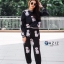 เสื้อผ้าเกาหลี พร้อมส่ง เสื้อกับกางเกง ผ้ายืดลายน้องหมา