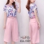 เสื้อผ้าเกาหลี พร้อมส่ง เสื้อ กับ กางเกงผ้าจอร์เจีย