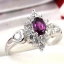 SKJewelryFactory แหวนเงินแท้ 92.5% ฝังพลอยโรโดไลท์การ์เน็ตแท้ ER01585-RGN