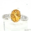 SKJewelryfactory แหวนเงินแท้ พลอยซิทรินแท้ ชูพลอยโดดเด่น ประดับด้วยเพชร ER02126-CIT