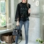 เสื้อเกาหลี พร้อมส่ง เสื้อลูกไม้ ผ้าระบายรอบคอ