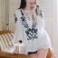 พร้อมส่ง เสื้อแขนบาน เชือกผูกที่อก
