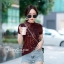 เสื้อเกาหลี พร้อมส่ง เสื้อยืด คอเต่า ปักกลิ้ตเตอร์วิ้งค์ๆ