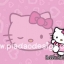 กระดาษสาพิมพ์ลาย สำหรับทำงาน เดคูพาจ Decoupage แนวภาำพ hello kitty ฉากหลังเป็นสีชมพูอ่อน มีหัวใจกระจายรอบๆ และมีหน้า hello kitty ใหญ่มากอยู่ตรงกลาง (ปลาดาวดีไซน์)