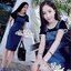 พร้อมส่ง มินิเดรส เอี๊ยมยีนส์สีเข้ม ผ่าหลัง เอวสม็อค