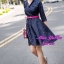 พร้อมส่ง เดรสเนื้อผ้ายีนส์นิ่ม ปักหัวใจสีชมพู