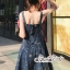 เดรสเกาหลี พร้อมส่ง เดรส ลายม้ายูนิคอร์นประดับ