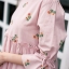 เสื้อเกาหลี พร้อมส่ง เสื้อกึ่ง มินิเดรส ลายดอกวินเทจ