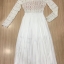 พร้อมส่ง เดรสแฟชั่นสีขาวเย็บต่อกับกระโปรงอัดพีท