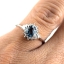 SKJewelryfactory แหวนเงินแท้ ฝังพลอยลอนดอนบลูโทปาซแท้ สไตล์เรียบหรู ER01419-LBT