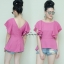 เสื้อเกาหลี พร้อมส่ง เสื้อ แขนระบาย