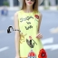พร้อมส่ง Mini dress แขนกุดสีเหลือง