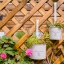 Pre-Order กระถางต้นไม้ทรงกลม แบบแขวน เหล็กเคลือบสี ปั๊มลาย Bonne Journee Zakka มี 2 ขนาด