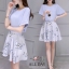 เสื้อผ้าเกาหลี พร้อมส่ง ชุดเซ็ตเสื้อ+กระโปรง