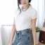 เสื้อเกาหลี พร้อมส่ง เสื้อยืด เบสิคสไตล์ topshop