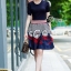 พร้อมส่ง mini dress แขนสั้นสีกรม