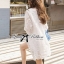 พร้อมส่ง เดรสผ้าลูกไม้สีขาวสุดหวาน เดรสแฟชั่น