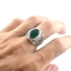 SKJewelryFactory แหวนชาย ฉลุลายด้านข้าง ใส่แล้วไม่อับนิ้ว แหวนพลอยกรีนอะเกทแท้ MR00494-GAG