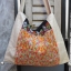 กระเป๋าผ้าใยกัญชง สีธรรมชาติ แต่งผ้าปักเย้า HB394 B / Hemp Bag with Yao Hill tribe Fabric HB394 B