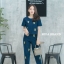 เสื้อผ้าเกาหลี พร้อมส่ง จั๊มสูท ลายสัปปะรด