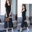 เสื้อผ้าเกาหลี พร้อมส่ง จั๊มสูท แต่งระบายเฉียงมาด้านข้าง