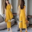 เสื้อผ้าเกาหลี พร้อมส่ง จั้มสูท ทรงแขนกุด