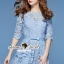พร้อมส่ง เดรสแขนสามส่วน ชายกระโปรงทรงบาน