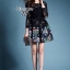 พร้อมส่ง Mini Dress ลูกไม้แขนยาว