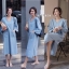เดรสกาหลี พร้อมส่ง เดรสยีนส์ คอวี ทรงปล่อย