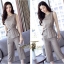 เสื้อผ้าเกาหลี พร้อมส่ง เสื้อคอกลม+กางเกงขายาว 7 ส่วน