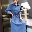 พร้อมส่ง เดรสเกาหลี Dress Shirt งานยีนส์ฟอก