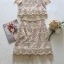 เสื้อผ้าเกาหลี พร้อมส่ง เสื้อครอบกับกระโปรงเอวสูง