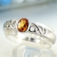 SKJewelryFactory แหวนบุษราคัมแท้ สีเหลืองอมส้ม เล่นไฟดี สไตล์แหวนพลอยเม็ดเดี่ยว เหมาะใส่ติดนิ้ว ER01742-YSA