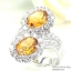 SKJewelryfactory แหวนพลอยซิทรินแท้ แหวนพลอยคู่ สไตล์หรูหรา ER00840-CIT