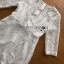 เดรสผ้าลูกไม้ พร้อมส่ง เดรสลูกไม้ สีขาว ทรงเบสิก