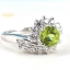 SKJewelryfactory แหวนเงินแท้ ฝังพลอยเพอริดอทแท้ล้อมเพชร ER01643-PDT