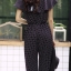 เสื้อผ้าเกาหลี พร้อมส่ง จั้มสูท ปริ้นลาย Pokadot