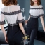 เสื้อผ้าเกาหลี พร้อมส่ง ชุดจั๊มสูท ผ้าจอเจียร์ญี่ปุ่น