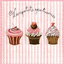 แนวภาพเคัก วินเทจ Cup Cake เป็นภาพบล็อค 4 ลายทางชมพู กระดาษแนพกิ้นสำหรับทำงาน เดคูพาจ Decoupage Paper Napkins ขนาด 33X33cm