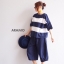 เสื้อผ้าเกาหลี พร้อมส่ง ชุดsetเสื้อลายทูโทน