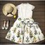 พร้อมส่ง เดรสเสื้อลูกไม้เย็บต่อกระโปรงลายดอกไม้