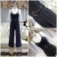 เสื้อผ้าเกาหลี พร้อมส่ง จั๊มสูท สายเดี่ยวสายปรับความยาวได้